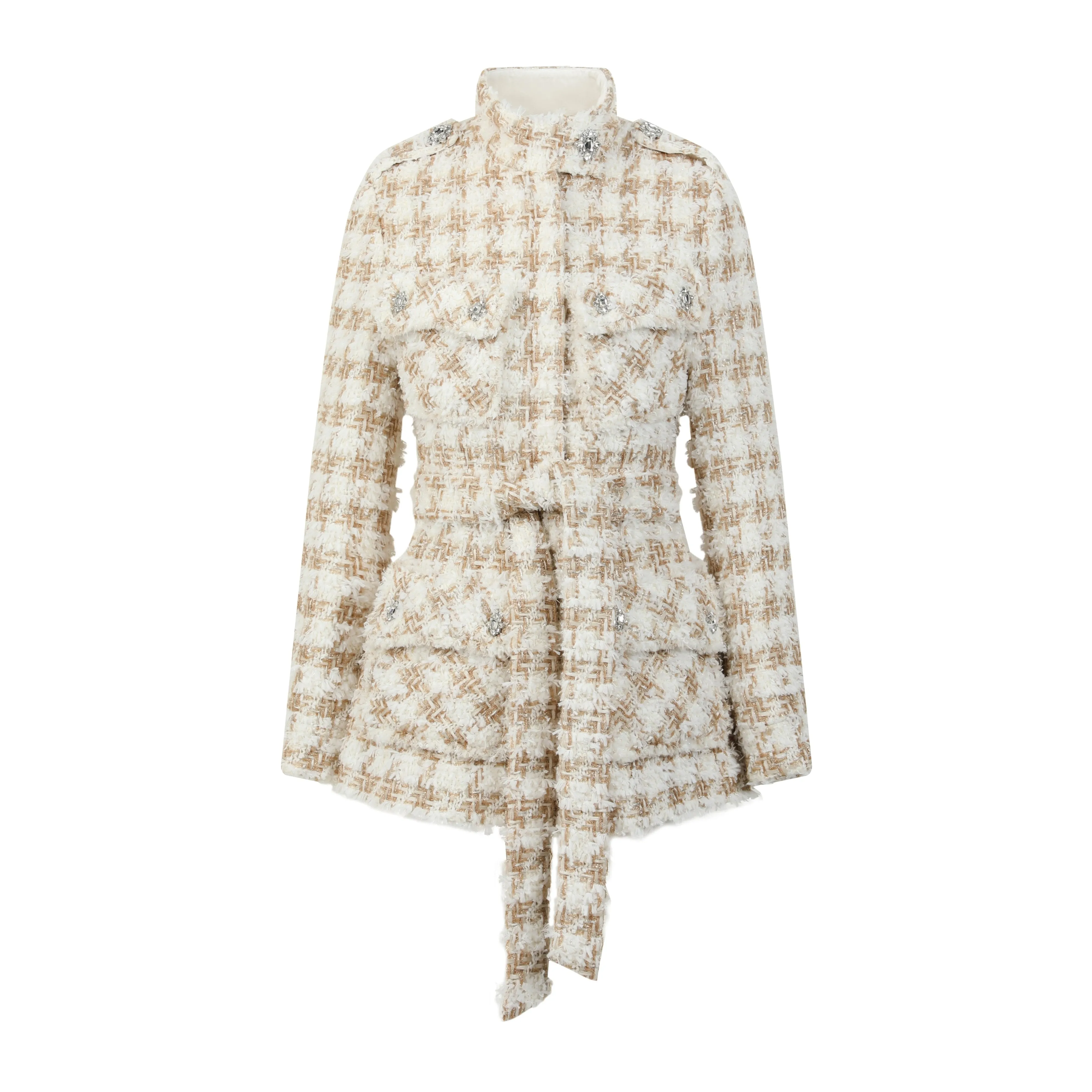Vitorria Bouclé Belted Wool-Blend Jacket